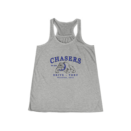 White, White marble, Black and Athletic Heather Chasers Women's Flowy Racerback Tank